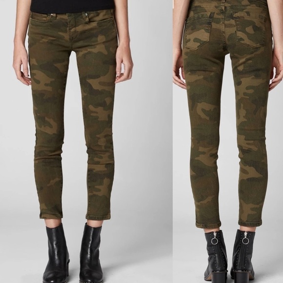 Blank NYC NWT Women's The Reade Skinny Crop Mid Rise Green Camo Jeans Size 26 - Picture 1 of 11